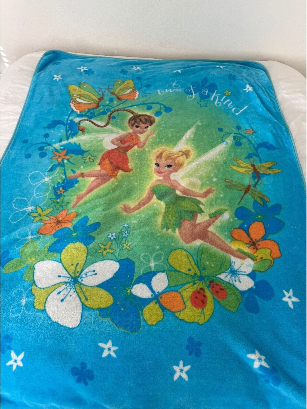 Vintage Y2K Disney Fairies Tinker Bell Fawn Two of a Kind Plush Fleece Blanket
